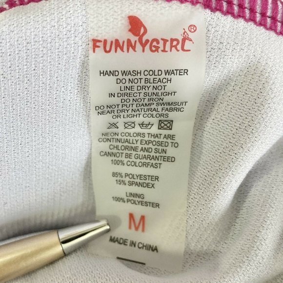 Funny Girl Flounce Ruffle Cold Shoulder Swimsuit Womens Size M Wine Burgundy - Picture 5 of 6